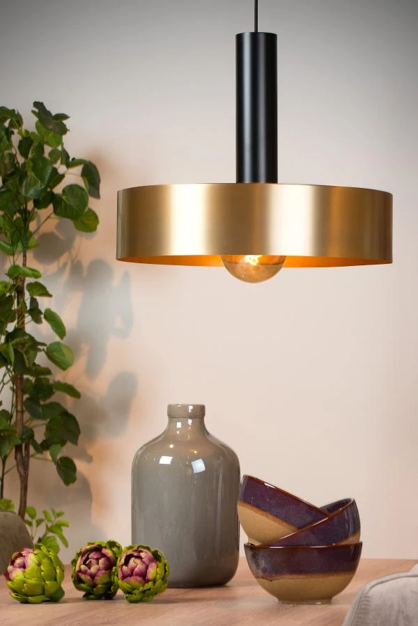 Lucide GIADA - Pendant light - Ø 50 cm - 1xE27 - Matt Gold / Brass - ambiance 2